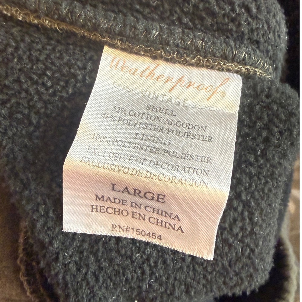 Weatherproof Vintage Mens Fleece Lined Joggers Olive Green Size Large Sweatpants - Picture 9 of 9